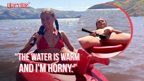 Ersties - American Babe Daphne Masturbates In the Middle Of a Lake &amp; Squirts