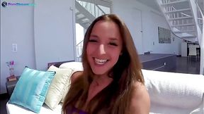 Sexy brunette with a beautiful smile, Amirah Adara is sucking cock even during a vacation