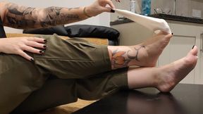 Black Man's Weakness Sniff Stroke To My Smelly Socks Cheesy White Feet JOI - Side view - 2nd angle With Moaning - 1080p