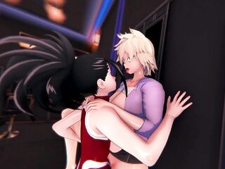 MHA Futas Toga, Momo and Mina take turns having sex with Mitsuki Bakugo