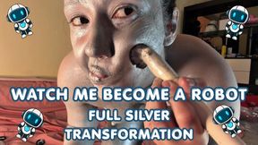Silver Robot Body Painting – Full Transformation Backstage & Metallic Tease