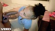 Powder Blue Cosplay Dress Light Blue Dress Amateur Blowjob Golden Skin Caramel Tone Ebony Sucking Huge Cock Homemade