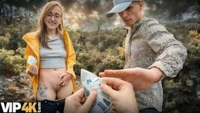 HUNT4K Met a naked stranger with nice boobs in the forest porn video