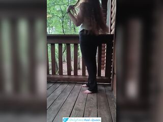 Touching Myself To The Sounds Of Nature To Begin My Day At The Log Cabin