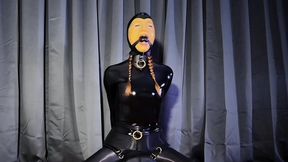 I CAN'T HANDLE THE BALLGAG! - Drooling Latexgirl's no-escape 2nd Orgasm HD