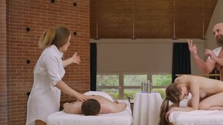 A massage leads to a man getting cucked without knowing