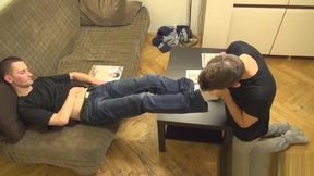 Feet massaging teen 18+ twink