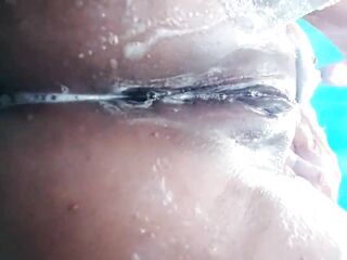 I click this link the shower to shave my pussy and, being nasty, I take the opportunity to caress my love button 'cuz I'm hot and sexually excited and there was no one to give me a good fuck