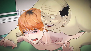 Gross anime therapist porks "heterosexual" lad