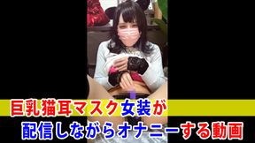 Big Cat Ear Mask Cross-dressing Delivers Masturbation Video