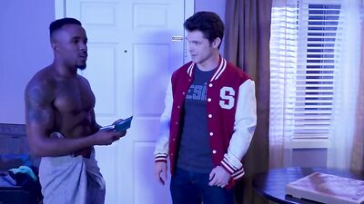 Pizza Delivery Hunk Joins In Ebony Couple For Threesome - FalconStudios