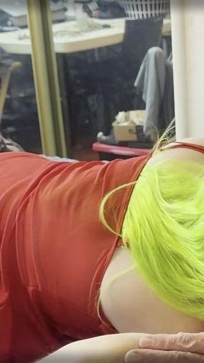 Next Door Dolly and Stunt Cock- Thrusting Vibrator Swallow Blowjob