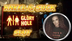KNEEL & SUCK GLORYHOLE SLUT- MistressRavenFD gives you bisexual encouragement and cock sucker training while at the gloryhole