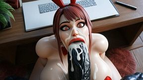 Deepthroat Blowjob - Girl Gagging Hard on Huge Cock