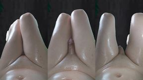 oiled cock attractive butt pretty thighs slippery skin masturbating