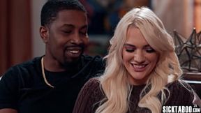 Big tits Kenna James explores threesome with boyfriend and black guy
