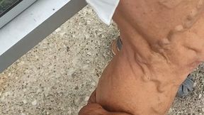 Mister squeezes Tempest's calves