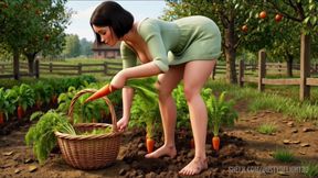 Dawn's Gentle Harvest – Scandinavian Peasant Wife Awaits Her Love. Created by AI