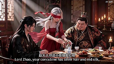Cuckold Husband Watches Fat Bull Fuck His Blindfolded Red Concubine AI-generated
