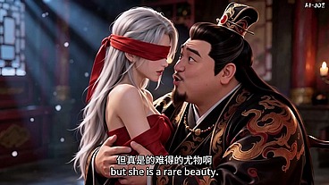 Cuckold Husband Watches Fat Bull Fuck His Blindfolded Red Concubine AI-generated