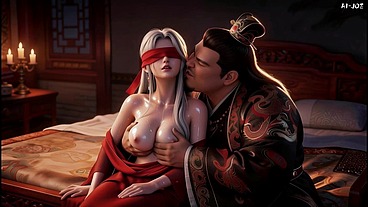 Cuckold Husband Watches Fat Bull Fuck His Blindfolded Red Concubine AI-generated