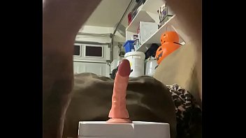 Big dildo riding for a friend