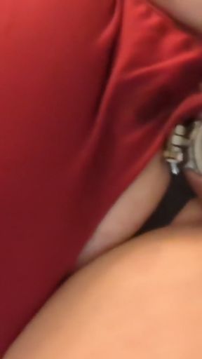 Fat Sissy light ball torture and wax play in chastity   Clip 1
