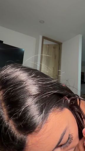 The shy girl ends up swallowing cum like crazy   Clip 1