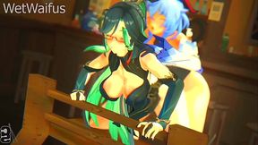 Xianyun gets Hard Fucked with her Daughters - Genshin Impact Hentai