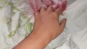 I Looked Under the Blanket and There Was My Neighbor Licking Pussy and My Girlfriend Watching and Masturbate, surprise Threesome