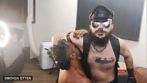 Leather interracial cigar pig feet armpit bareback fuck pierced cock