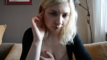 Patrycja Blonde Big Tits Chats on Webcam Non-Nude SFW Clip