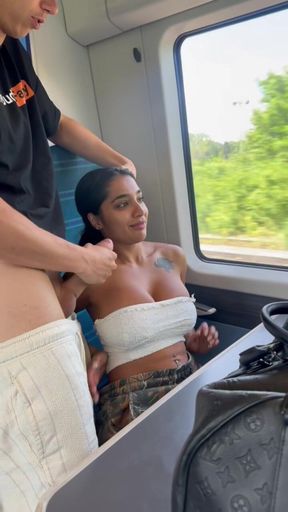 Fucking My Busty Girlfriend on the Train We Get Caught by a Passenger- Yasmina Khan