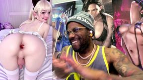 beautiful small cock transgender girl with a butt plug and being a cock tease, ai generated