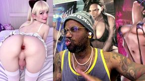 beautiful small cock transgender girl with a butt plug and being a cock tease, ai generated