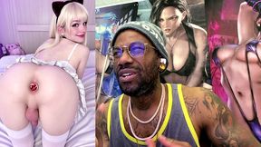 beautiful small cock transgender girl with a butt plug and being a cock tease, ai generated