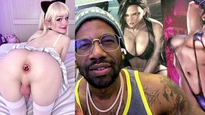 beautiful small cock transgender girl with a butt plug and being a cock tease, ai generated