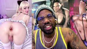 beautiful small cock transgender girl with a butt plug and being a cock tease, ai generated