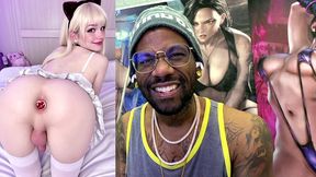 beautiful small cock transgender girl with a butt plug and being a cock tease, ai generated