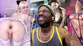 beautiful small cock transgender girl with a butt plug and being a cock tease, ai generated