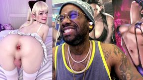 beautiful small cock transgender girl with a butt plug and being a cock tease, ai generated