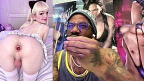 beautiful small cock transgender girl with a butt plug and being a cock tease, ai generated