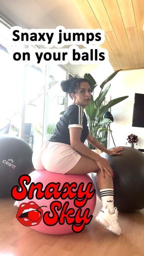 SnaxySky jumps on your balls