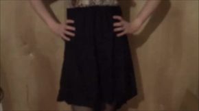 Twink Crossdresser Strips in Dress and Panties