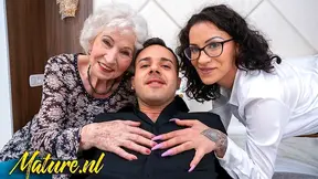 Tattooed Babe Brought Older Woman Over For Nasty Anal Threesome Action