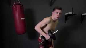 East Boys: Flex accompanied by Daniel Donovan bends over