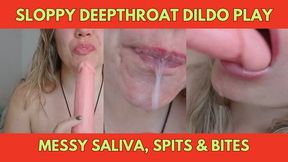 Sloppy Deepthroat Dildo Play