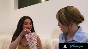 Petite Jane Wilde gets disciplined by professional babysitter Lilly Bell