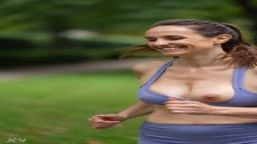 Mature MILFs show off natural melons and have a little nip-slip while