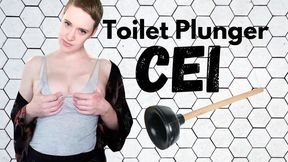 Toilet Plunger CEI - Cum Eating Instructions in the Bathroom